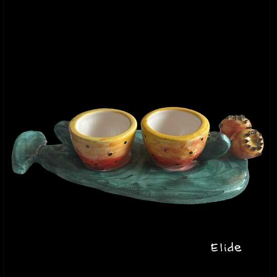 Artelide - Regali di Natale, tazzine caffè fico d'india in ceramica di Caltagirone
