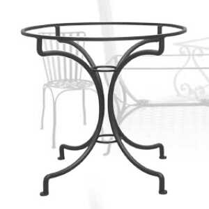Elide - Base artigianale in ferro battuto per tavoli in pietra lavica da 80 a 100 cm.