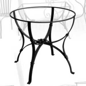 Elide - Base artigianale in ferro battuto per tavoli in pietra lavica da 80 a 100 cm.